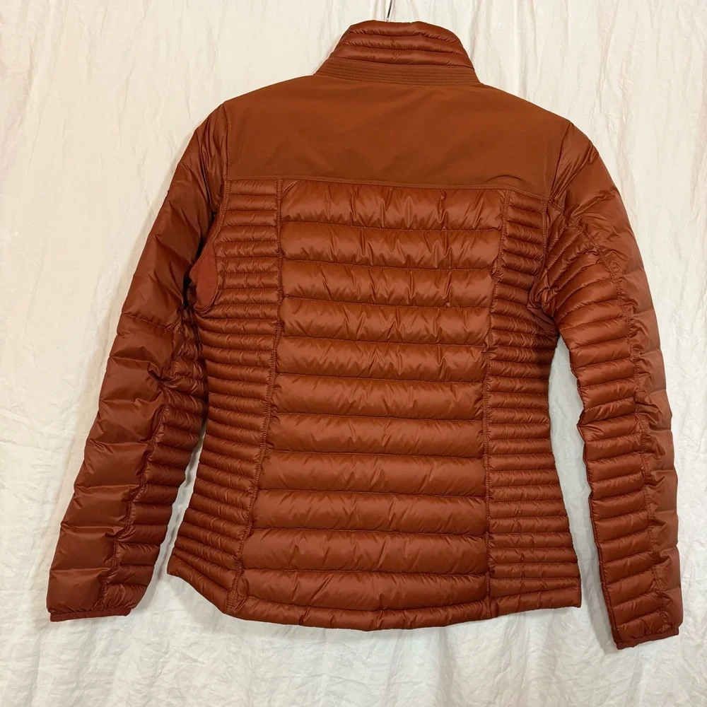 KUHL Spyfire Goose down Jacket cinnamon rust dark orange small puffer NWOT zip - Picture 9 of 15